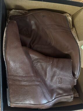 Frye Carmel Brown Leather Carson Wedge Booties size 7.5